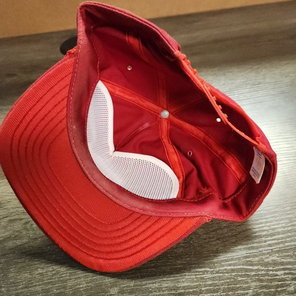 Vintage Peabody Western Snapback Hat Red‎ Park Avenue Rope Trucker Cap USA Made